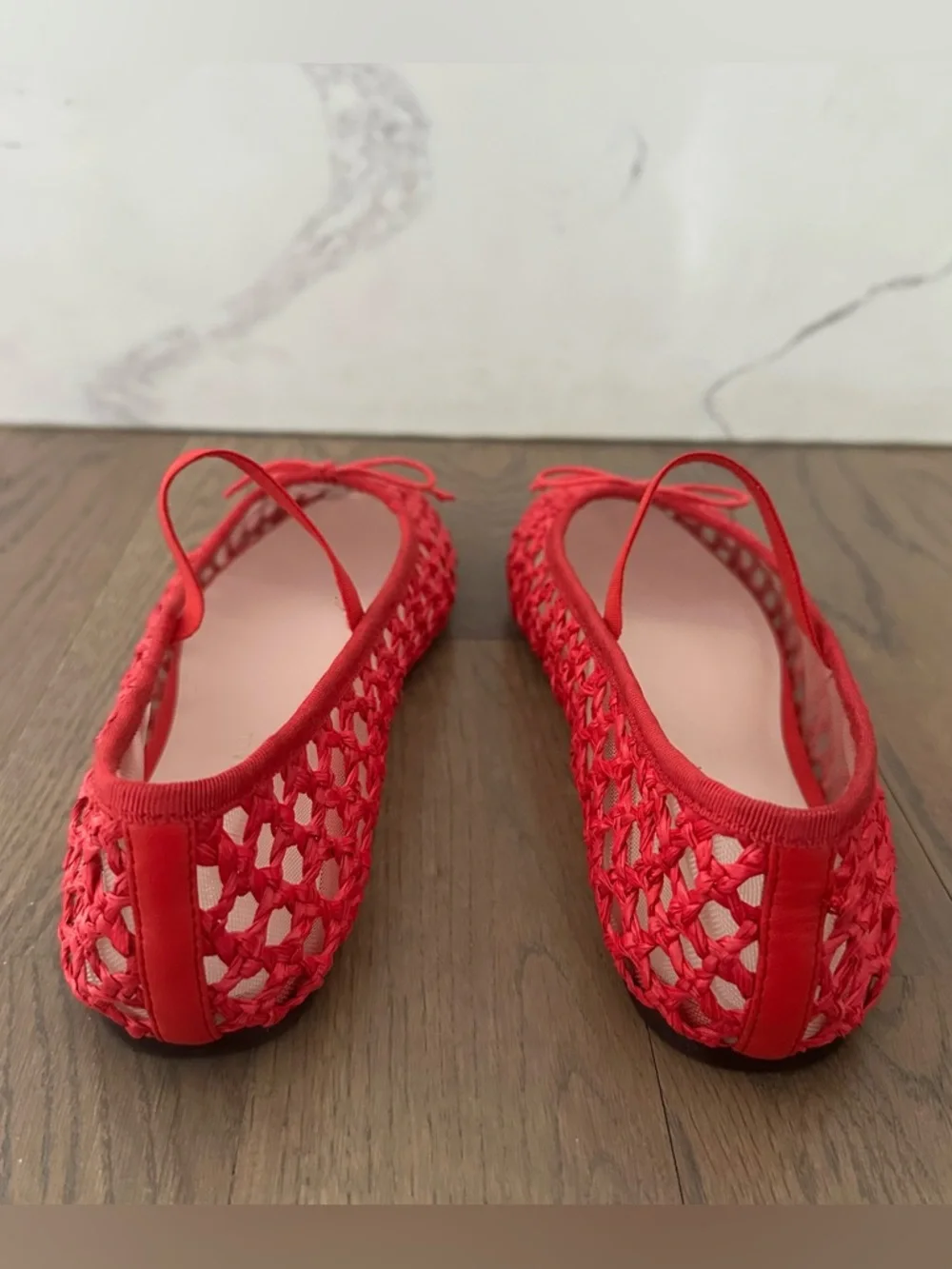 Like New Loeffler Randall Leonie Woven Soft Ballet Flats in Red Size 9B - Picture 5 of 8